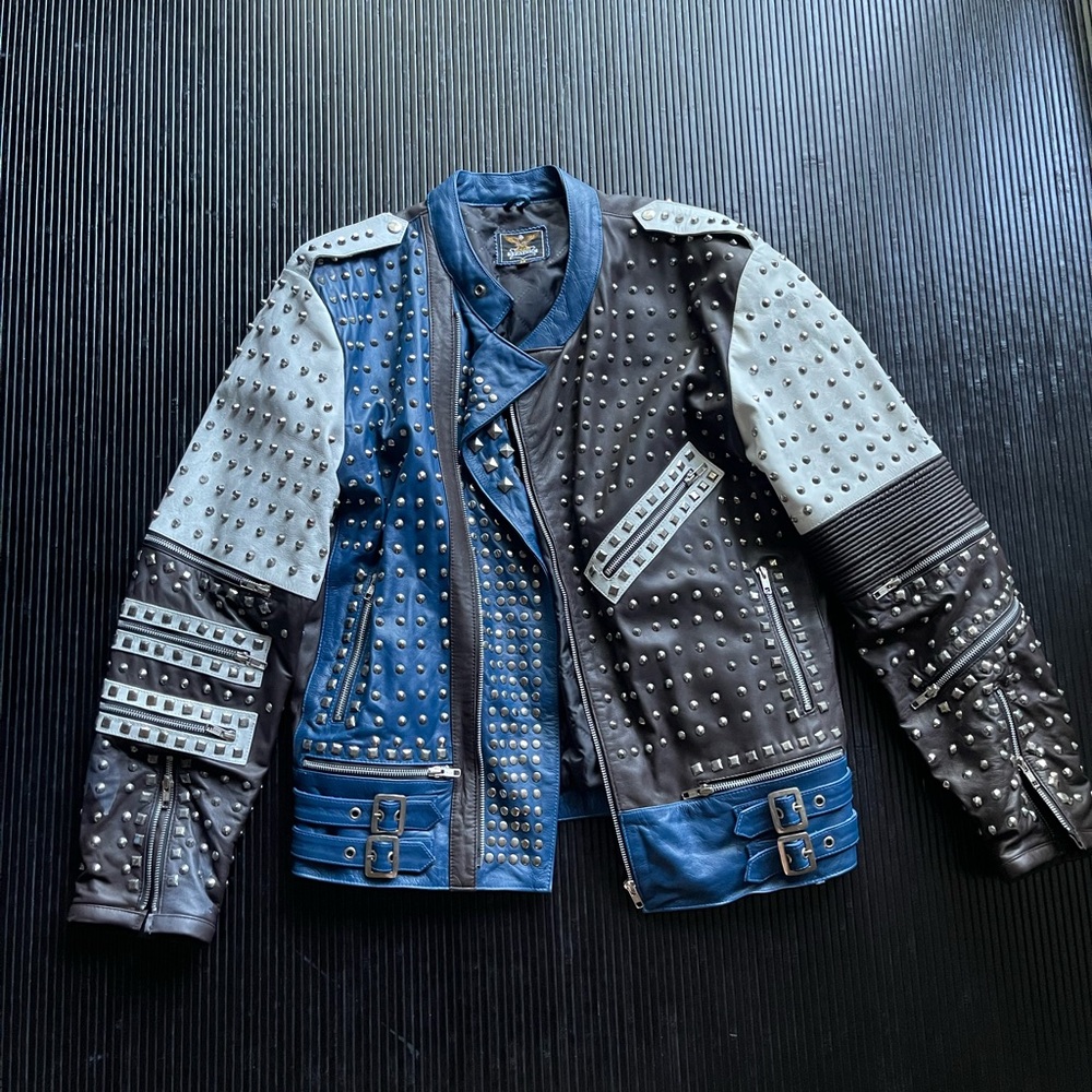 Urban Outfitters Studded Black and Blue Jacket